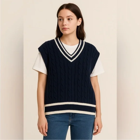 OAK FORT Sweaters Oak Fort Oversized Boxy Cableknit Academia
